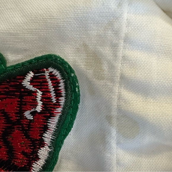 Fred Perry White Shirt with Floral and Butterfly Patches - Picture 5 of 6